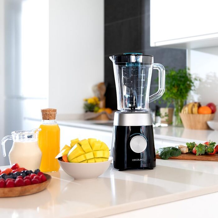 Cecotec Power Black Titanium 1300Max Stand Mixer - 1300W, 1.5L, 2 Speed, Titanium Blades, Pulse Function
