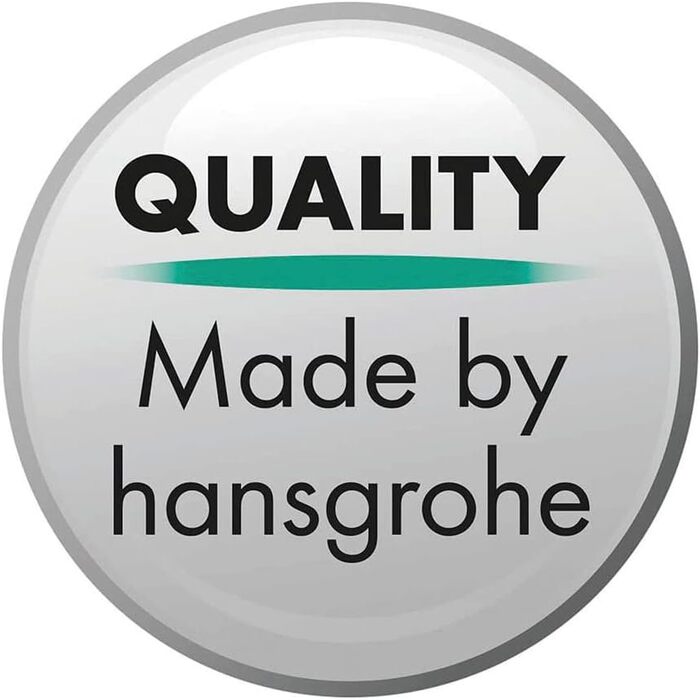 hansgrohe Croma Select E - water-saving showerhead 9 l/min (EcoSmart), hand shower with 3 spray patterns, square shower head (110 x 110 mm), water-saving showerhead with anti-limescale function, White/Chrome (1 water-saving spray pattern)