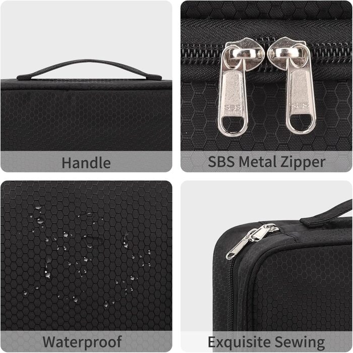 Сумка для туалетних аксесуарів для жінок та чоловіків, дорожня сумка-органайзер для косметики та туалетних речей (футбольний принт, чорний)