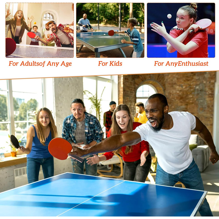 Набір для настільного тенісу, преміум якість: 2 ракетки, 3 м'ячі, сумка. Підходить для початківців, досвідчених гравців та сімейного дозвілля