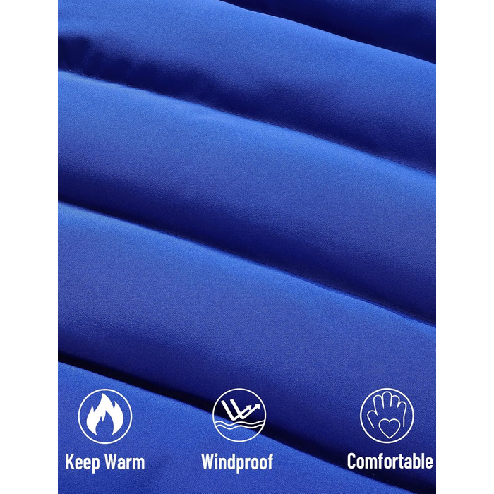 Чоловічий зимовий жилет AIEOE з утеплювачем, степване пошиття, жилет без рукавів, синій, розмір XL