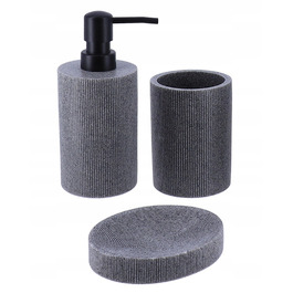 Набір аксесуарів для ванної кімнати: дозатор для мила 310 мл, мильниця та стакан (3 предмети)