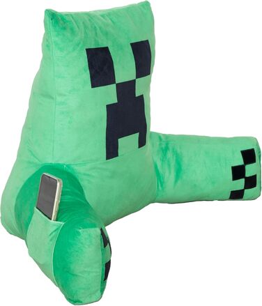 Подушка для читання Minecraft Creeper, оксамитова, з наповнювачем, із підлокітниками, зелена, Phoenix Group AG
