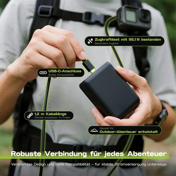 Зарядний пристрій для GoPro Hero 13 Black — 3-канальний заряд для акумуляторів з швидкою зарядкою, USB-C кабель. Сумісний з GoPro Hero 13 Black, оригінальний акумулятор (без акумулятора). Для Hero 9-13