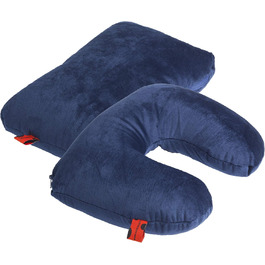 Подушка для подорожей та шиї CuddleBug CSUA05 2 в 1, синя, 32x32 см, з переробленого пластику R-PET