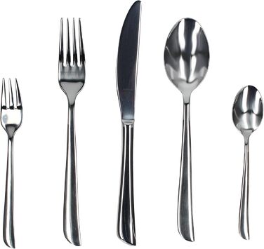 Набір столових приборів Justinus Twist 60 предметів для 12 осіб з витонченим дизайном | з нержавіючої сталі 18/10 та сталі для лез | для дому та ресторану