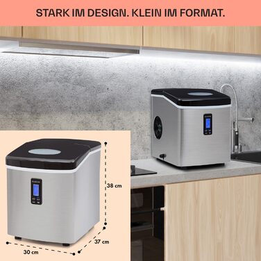 Машина для приготування льоду Klarstein Eiswürfelmaschine, 3.3 л, чорна, для 15 кг льоду, 2 розміри