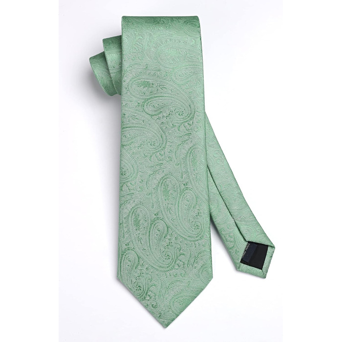Краватка та нагрудна хустинка для весілля HISDERN, Пазлі, жаккард, різні кольори (K-grün-2)