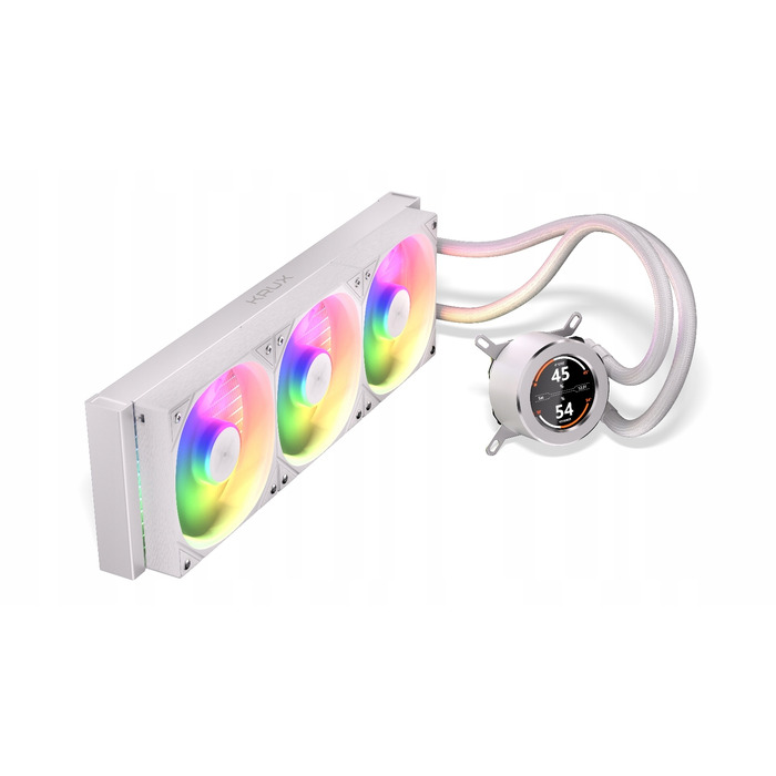 Рідинне охолодження AIO KRUX HydroGlance 360 ARGB LCD White, LCD-дисплей