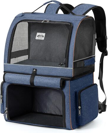Подвійний рюкзак для котів на 2 котів - великий переносний рюкзак для котів/собак до 11 кг - блакитний
