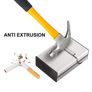 Металеве тютюноприладдя для 20 сигарет, рожеве золото, сірий, шампань, з магнітним замком