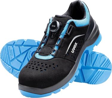 Черевики Uvex Xenova Halbschuh з системою BOA Fit, робочі черевики S1 P SRC, для жінок та чоловіків, чорно-синій, 42 EU