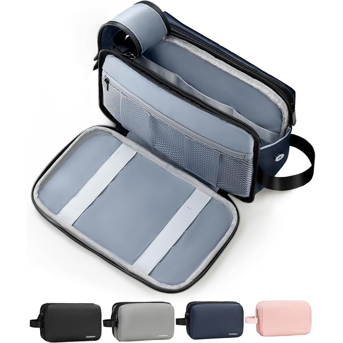 Чоловіча дорожня косметичка Kulturbeutel, водонепроникна, легка, з подвійним замком (Блакитна)