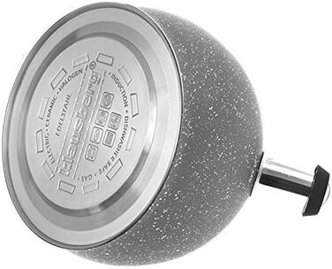 Чайник для води Klausberg з нержавіючої сталі з свистком, 2 літри, сірий (KB-7320)