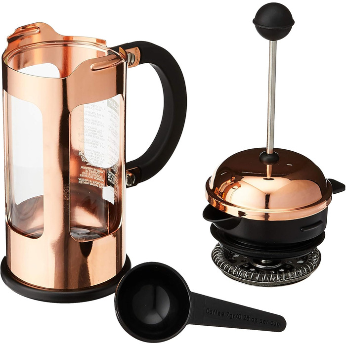 Френч-прес Bodum CHAMBORD, 0,35 л, мідний, скло та нержавіюча сталь, із захистом від проливання