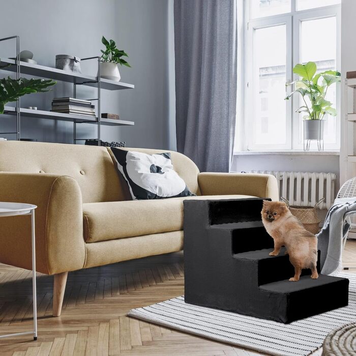 Сходинка для собак Mg Design - зручна та мобільна, для софи та ліжка, чорний колір, 40x45x5 см та 57x40.5x45 см