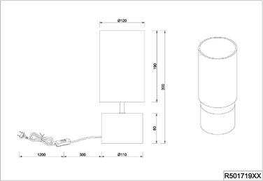 Настільна лампа Reality Leuchten Woody R50181080: чорний матовий метал, дерев'яний цоколь, абажур з тканини золотого кольору, без лампочки E27. Діаметр абажура 12 см