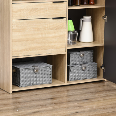 HOMCOM Storage Boxes 3-Piece Set with Lid & Buckles 18L 12L 7L for Living Room Gray