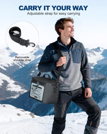 Чорна ізольована сумка-холодильник 24L для пікніка, пляжу, кемпінгу та транспортування продуктів