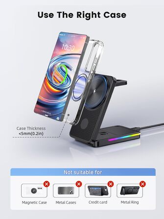 Магнітна зарядна станція 3-в-1 для Samsung Galaxy S26 Ultra, S25, Z Fold 7, Z Flip 7, Galaxy Watch Ultra 8/7/6 та Buds Pro 3 - бездротова, складна, чорна