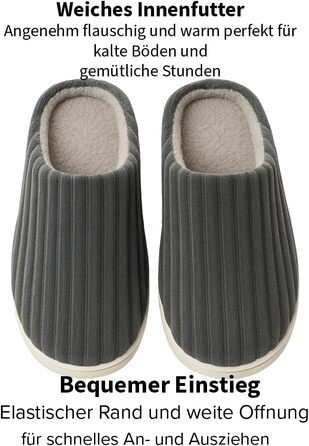 Домашні тапочки для чоловіків та жінок – надзвичайно м'які сліпони для дому - ультралегкі, неслизькі та зручні м'які тапочки - зимові домашні тапочки 41 EU сірий