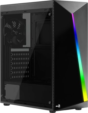Корпус для ПК AeroCool SHARD, ATX, з акриловим склом, RGB, 13 режимів, вентилятор 12 см, чорний