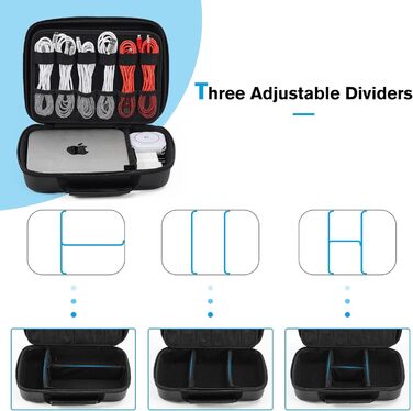 ProCase Electronic Accessories Organizer, Travel Accessory Organizer Bag, Portable Electronic Cable Bag for MacBook Power Adapter, Cables, Apple Pencil, Mouse, USB Flash Drive, Power Bank, SD Card