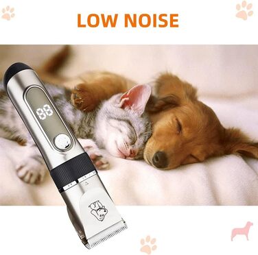 Професійна машинка для стрижки собак IPX7, водонепроникна, з LCD-дисплеєм, золота