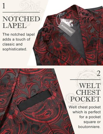 Чоловічий жилет Coofandy Paisley вікторіанський готичний стиль Стімпанк для смокінга з лацканами фіолетовий