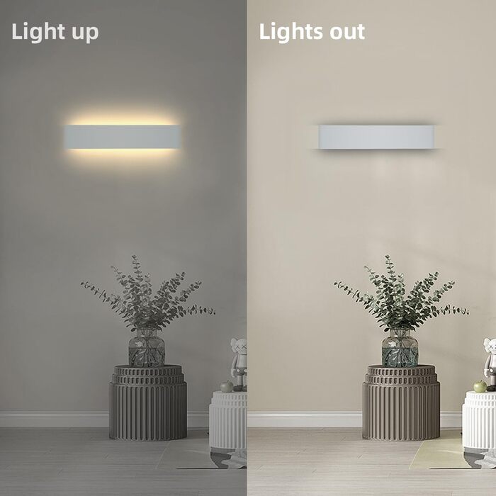 LED настінні світильники KICAAO 2 шт. 12W, білий, сучасний дизайн, для дому, для сходищ, коридору, вітальні, спальні, з алюмінію (40см)