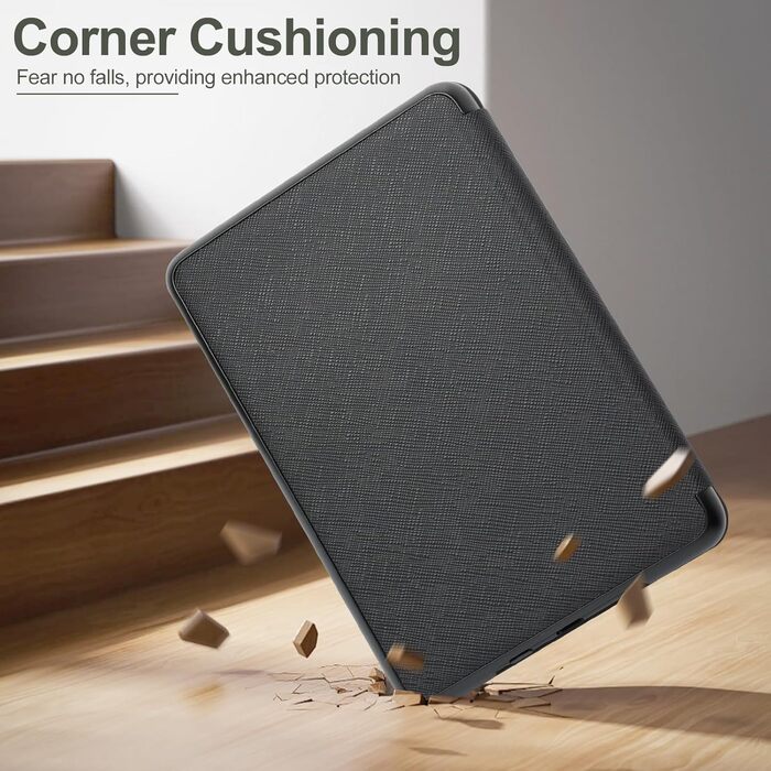 Чохол для Kindle/Kobo/Tolino з підставкою та авто-ввімкненням/вимкненням (чорний)