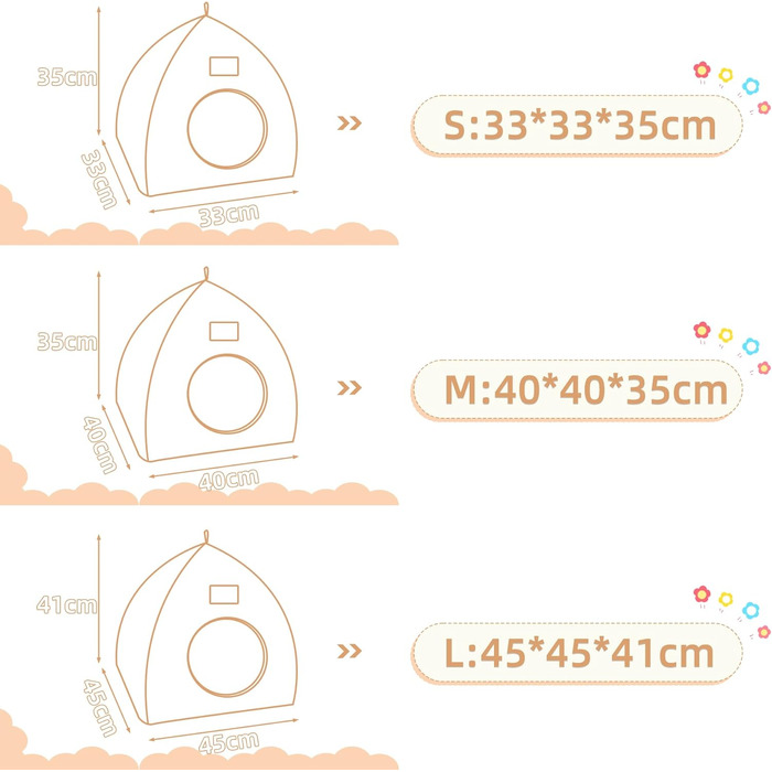 Кішка-будиночок для дому: затишне ліжко-печера для котів з м'яким знімним подушкою, 40x40x35 см, темно-синій