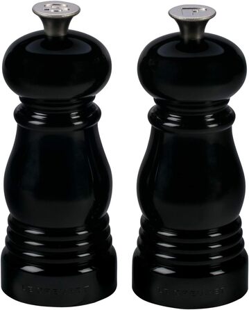 Набір для спецій Le Creuset Kleines Mühlenset: солянка та перечниця, ABS-пластик, 5x5x12.1 см, керамічний млин, чорний, 96002500140000, блискучий чорний