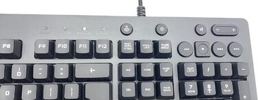 Ігрова клавіатура Logitech G213 Prodigy з RGB-підсвічуванням, програмовані клавіші G, мультимедійне керування, підставка для зап'ястя, захист від бризок, німецька QWERTZ-розкладка - Чорний QWERTZ, німецька версія