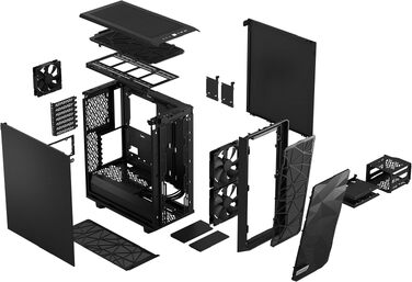 Корпус для ПК Fractal Design Meshify 2 Compact Black ATX, Mid Tower, високий повітряний потік, глуха бічна панель