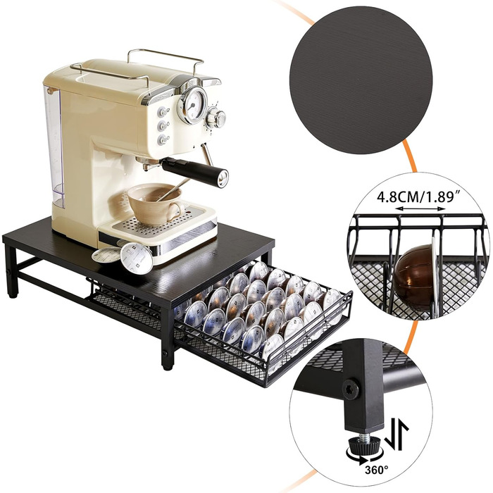 Тримач для капсул кави IBUYKE на 80 капсул Nespresso, чорний, TCJ102H