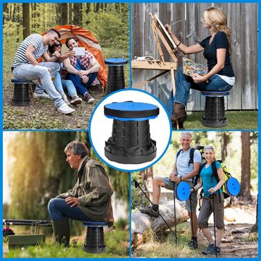 Складний туристичний стільчик-телескоп, 397Lb, блакитний. Легкий, стабільний, регульований по висоті. Для кемпінгу, риболовлі, пікніка, відпочинку вдома та подорожей.