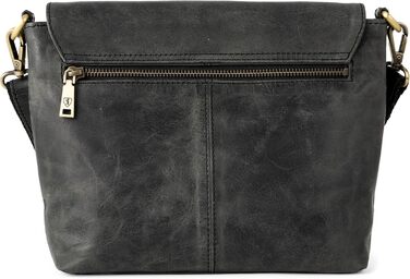 Сумка через плече Berliner Bags Catalina Vintage, шкіряна крос-боді сумка середнього розміру для жінок, темно-сіра з магнітною застібкою