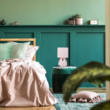 Нічна лампа Relaxdays з сенсорним керуванням, рожева, для вітальні та спальні, тканинний абажур, E14, 32x18 см