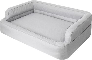 Dog bed, pet furniture, cat bed, removable cover, dog basket, dog cushion, dog lounger, sleeping places, dog sofa, XL: 96x62 cm (1: 78x47 cm, Ash)