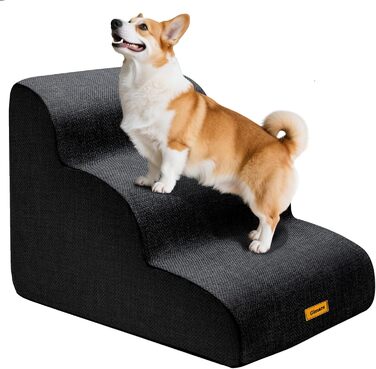 Сходинки для собак Gimars 30D: широкі, міцні, з антиковзким покриттям, 3 сходинки, 40 см, знімний чохол, чорний