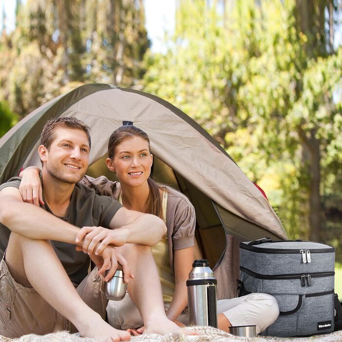 Термосумка Kato Tirrinia 17L для пікніка, роботи, пляжу та автомобіля (двошарова, з ізоляцією)