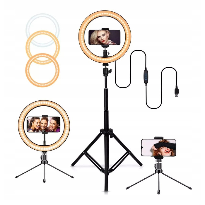Кільцева LED-лампа 80 Вт, 30 см: з пультом та штативом 210 см для макіяжу та селфі