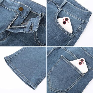 Жіночі джинси Bootcut Hanna Nikole великого розміру, висока талія, блакитно-сірі, еластичні (48 розмірів)