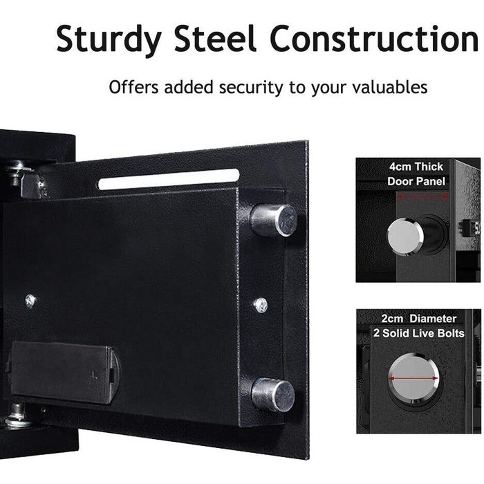 Електронний сейф Klein Tresor: вологостійкий, для зброї, боєприпасів, грошей, ювелірних виробів та документів, 4.6L, сірий