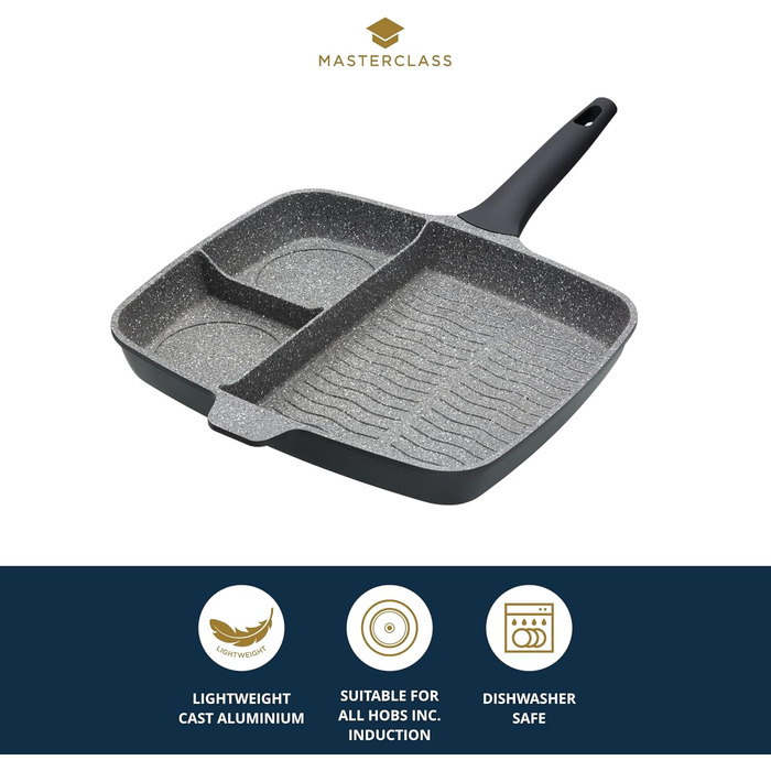 MasterClass Aluminum Casting Induction-Safe Non-Stick All-in-One Frying Pan, 32 cm (12.5