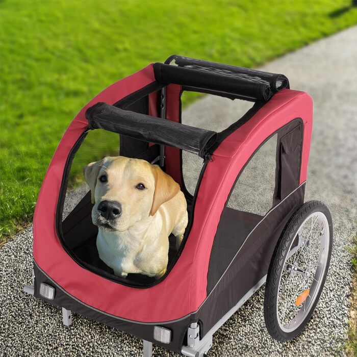 Wuuhoo® Преміум амортизатор для собак Bello, велопричіп для собак 25-40 кг, складний та маневрений, велобудка з/без комплекту для джогінгу, включаючи з'єднувач причепа. Без комплекту для джогінгу