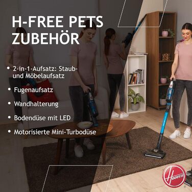 Бездротовий пилосос Hoover H-Free 500 Pets: потужний, без мішка, для видалення шерсті тварин, LED, паркування, 30 хв роботи
