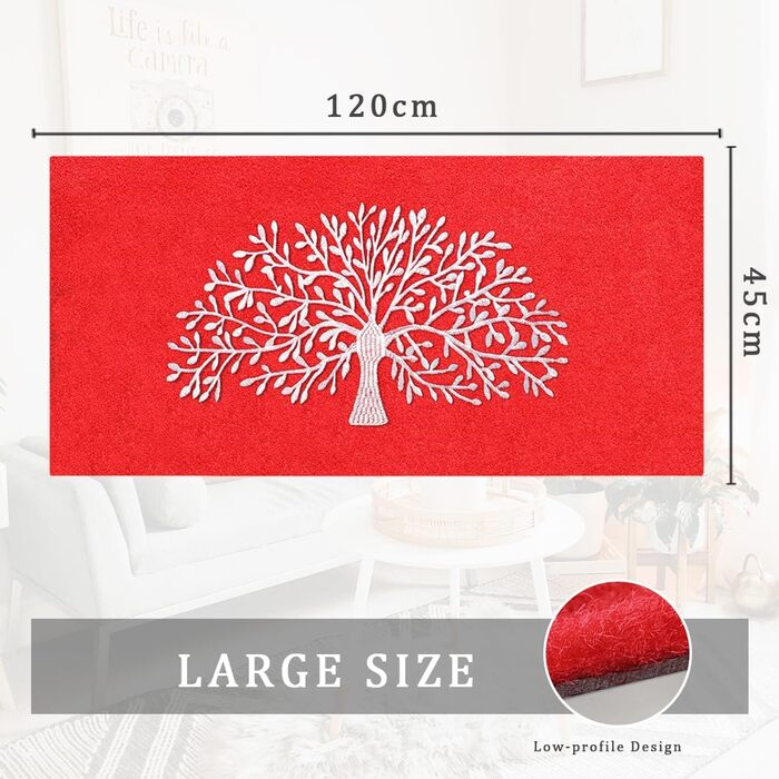 Килимок для підлоги AOAOPQ Tree of Life - антиковзаючий килимок для дому та вулиці (60x90 см, дерево & сірий)