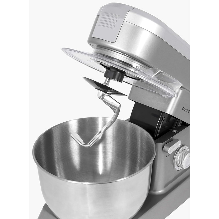 Кухонна машина GUTFELS KM 8102 roi | 1200 Вт | 10 швидкостей | 5 л чаша | Насадки: вінчик, гак для тіста, гак для збивання | Червона